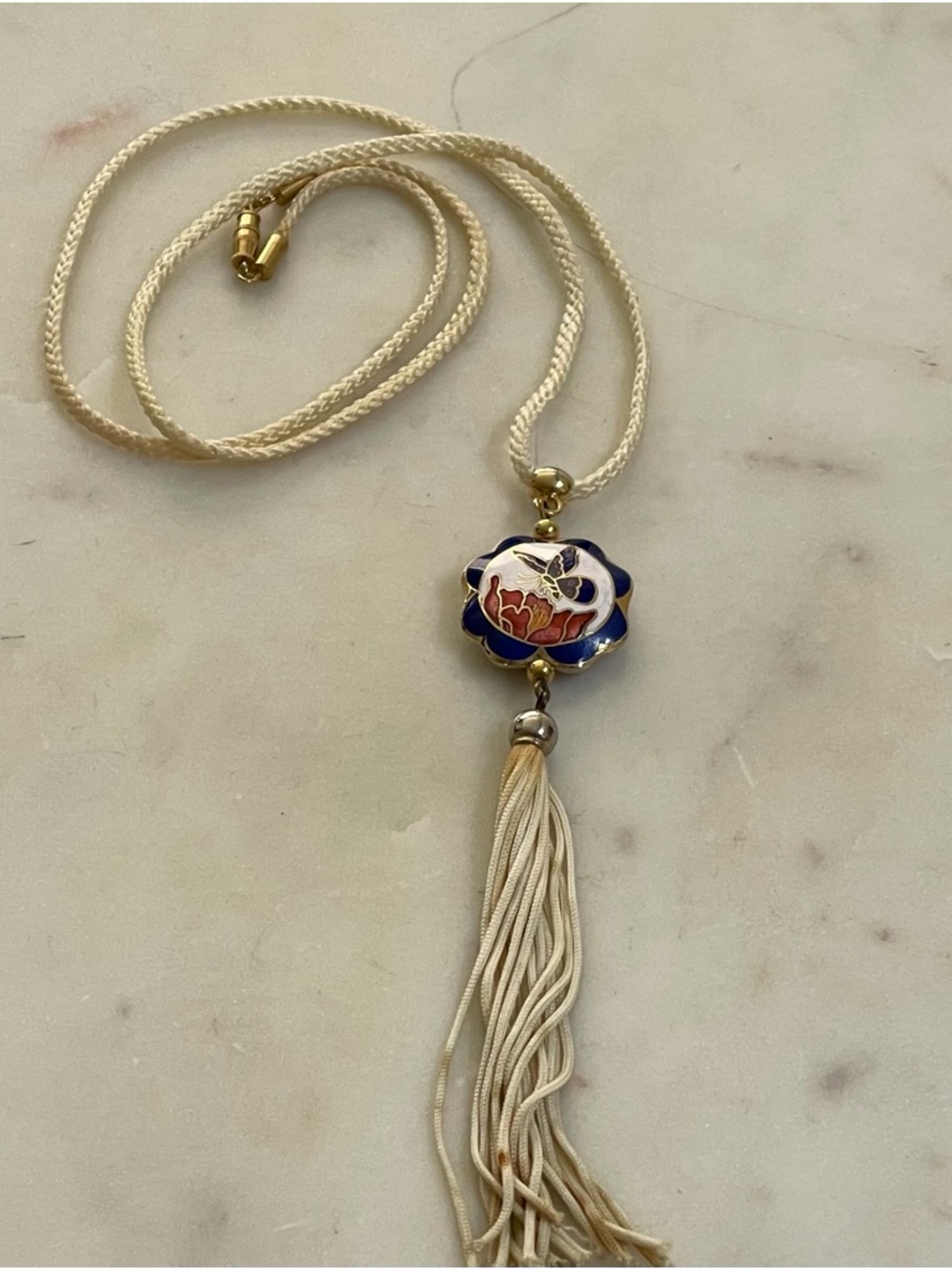 Beautiful vintage cloisonné necklace. - Picture 7 of 9